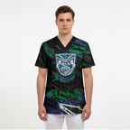 Personalized New Zealand Warriors Scrub Top Graffiti Grunge Abstract Urban Street Style Design