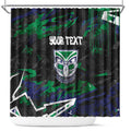 Personalized New Zealand Warriors Shower Curtain Graffiti Grunge Abstract Urban Street Style Design