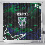 Personalized New Zealand Warriors Shower Curtain Graffiti Grunge Abstract Urban Street Style Design