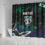 Personalized New Zealand Warriors Shower Curtain Graffiti Grunge Abstract Urban Street Style Design