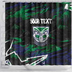 Personalized New Zealand Warriors Shower Curtain Graffiti Grunge Abstract Urban Street Style Design