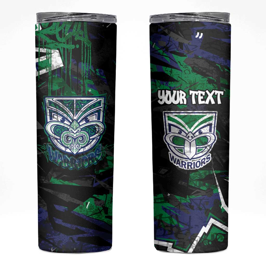 Personalized New Zealand Warriors Skinny Tumbler Graffiti Grunge Abstract Urban Street Style Design