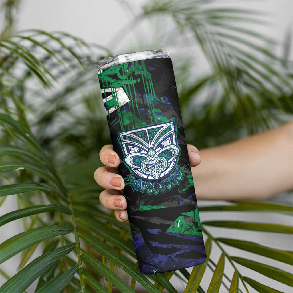 Personalized New Zealand Warriors Skinny Tumbler Graffiti Grunge Abstract Urban Street Style Design