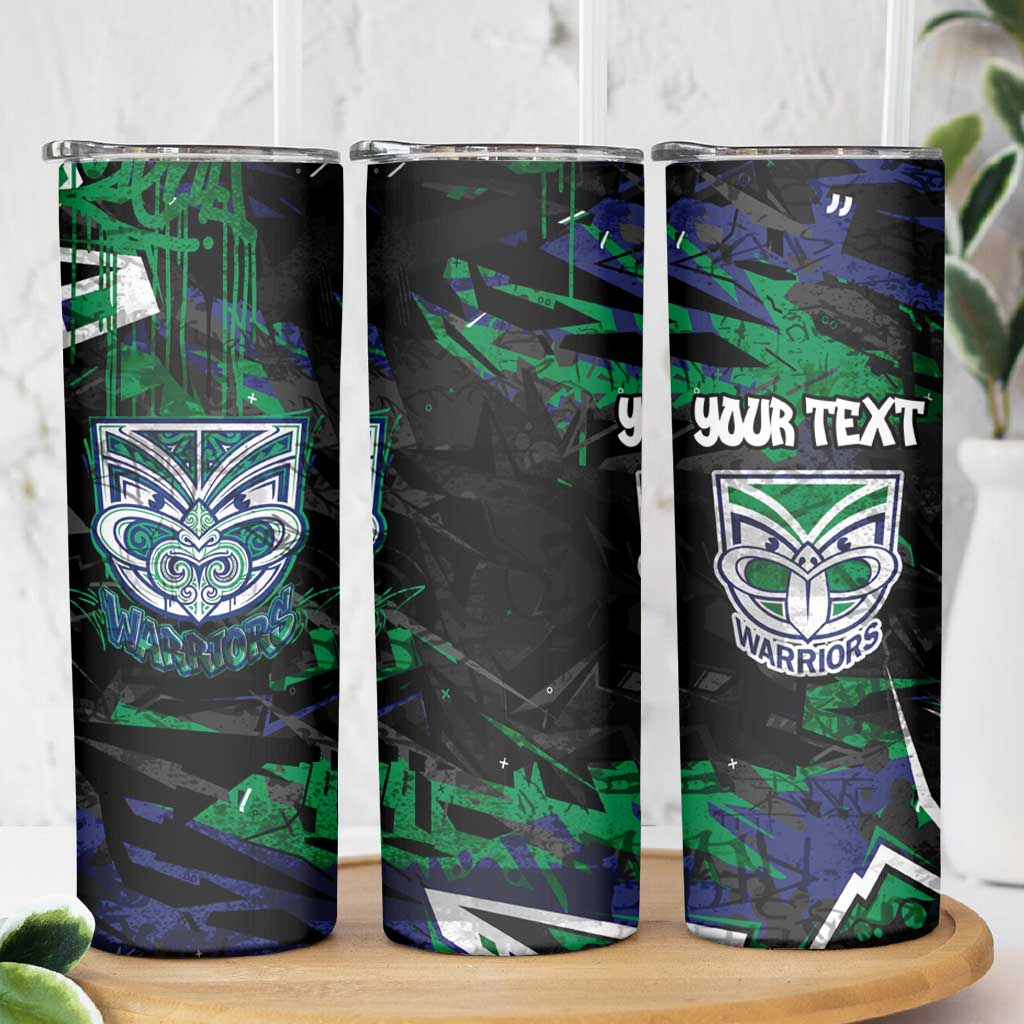 Personalized New Zealand Warriors Skinny Tumbler Graffiti Grunge Abstract Urban Street Style Design