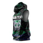 Personalized New Zealand Warriors Sleeveless Hoodie Graffiti Grunge Abstract Urban Street Style Design