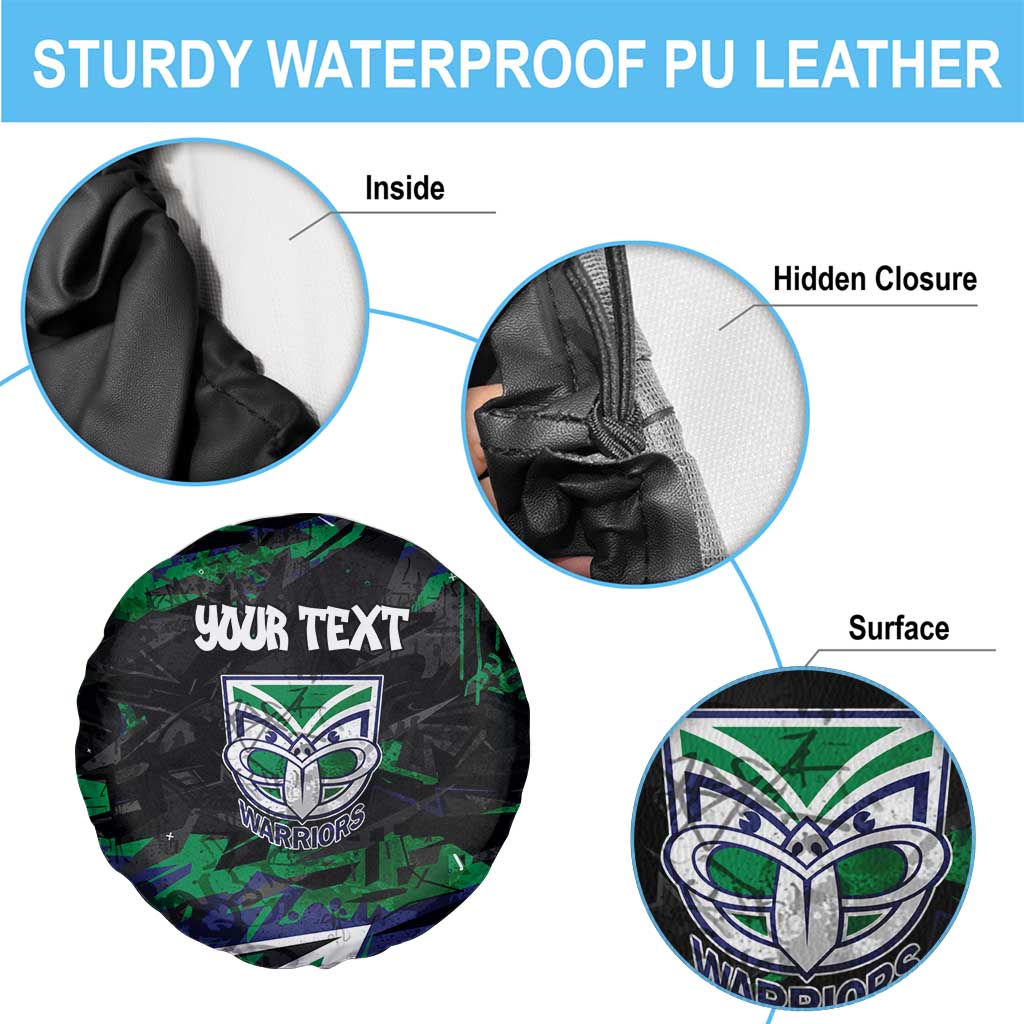 Personalized New Zealand Warriors Spare Tire Cover Graffiti Grunge Abstract Urban Street Style Design