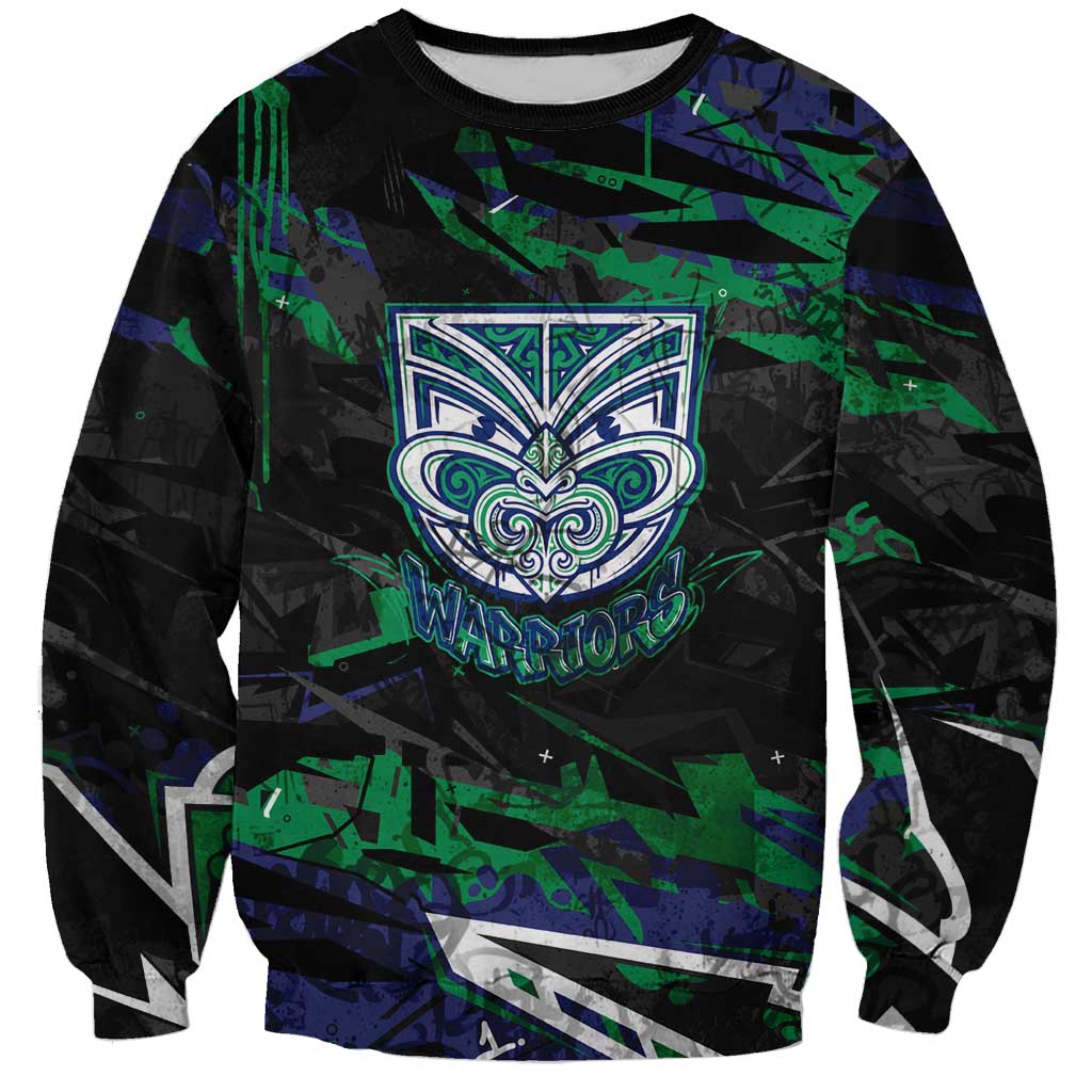 Personalized New Zealand Warriors Sweatshirt Graffiti Grunge Abstract Urban Street Style Design