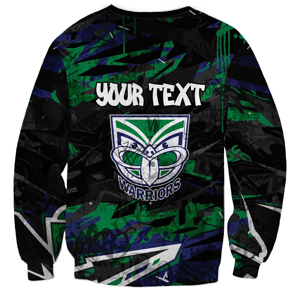 Personalized New Zealand Warriors Sweatshirt Graffiti Grunge Abstract Urban Street Style Design