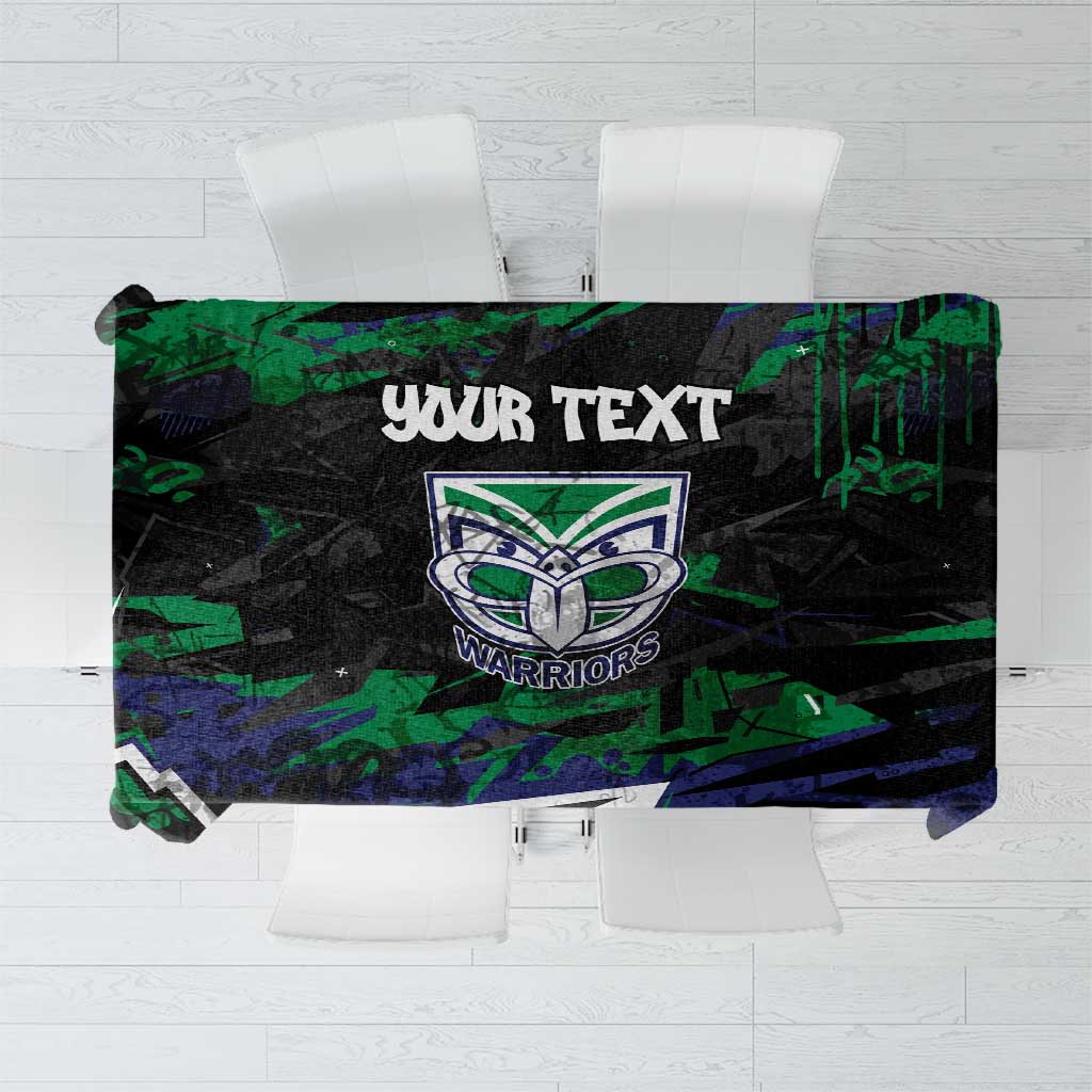 Personalized New Zealand Warriors Tablecloth Graffiti Grunge Abstract Urban Street Style Design