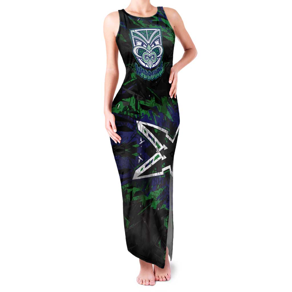 Personalized New Zealand Warriors Tank Maxi Dress Graffiti Grunge Abstract Urban Street Style Design