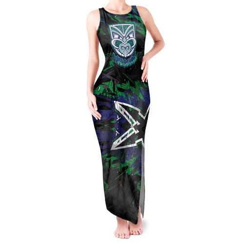 Personalized New Zealand Warriors Tank Maxi Dress Graffiti Grunge Abstract Urban Street Style Design