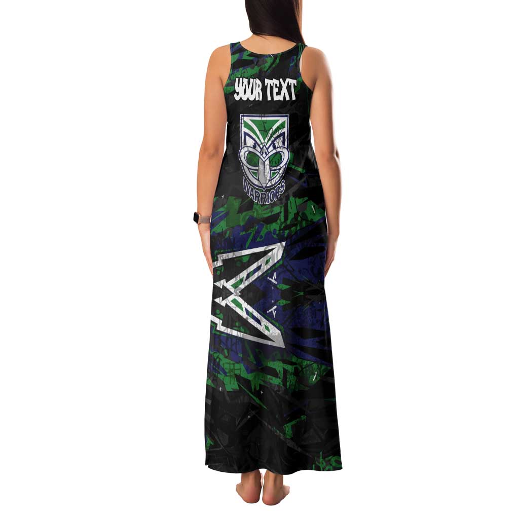 Personalized New Zealand Warriors Tank Maxi Dress Graffiti Grunge Abstract Urban Street Style Design