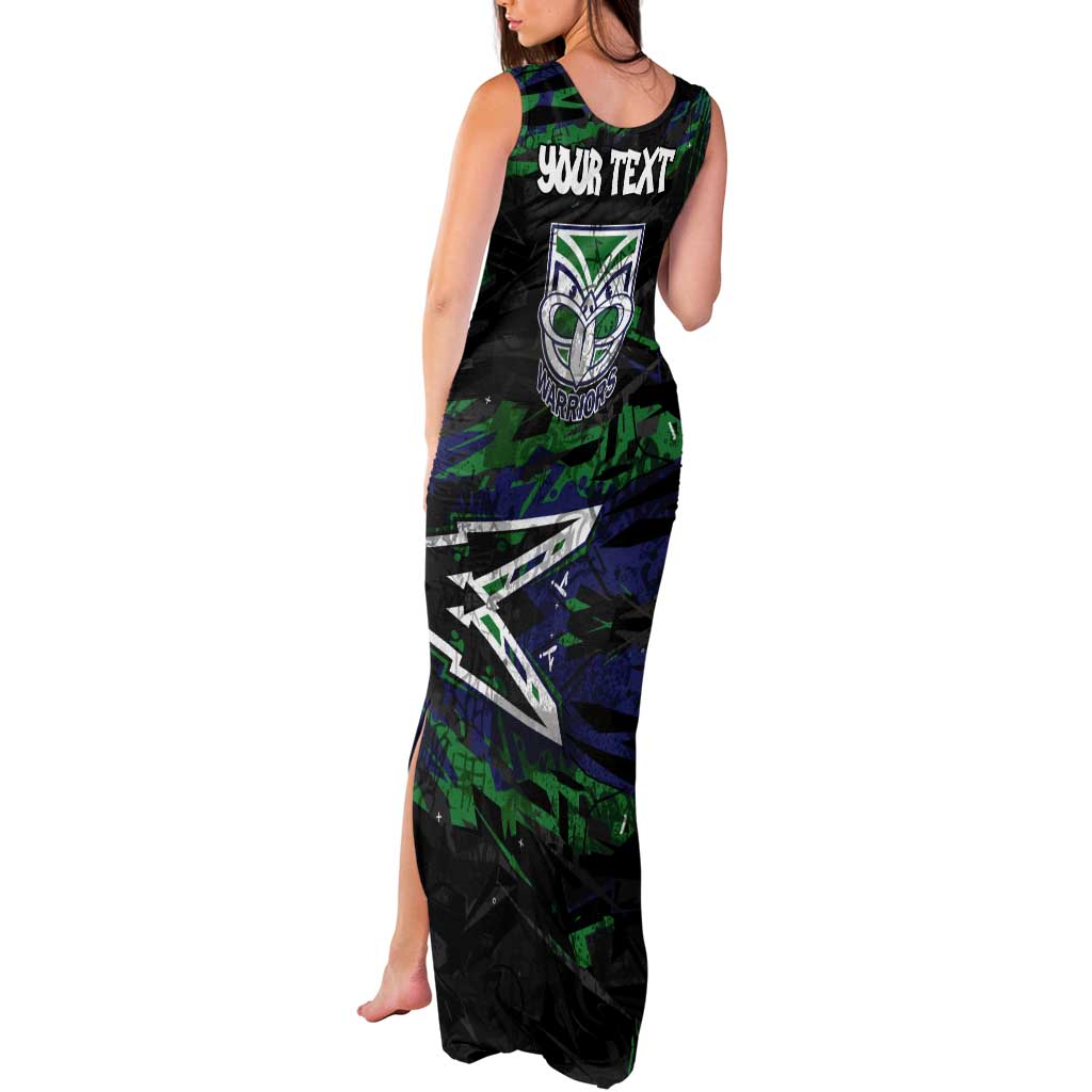 Personalized New Zealand Warriors Tank Maxi Dress Graffiti Grunge Abstract Urban Street Style Design