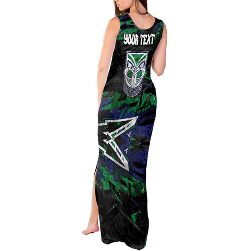 Personalized New Zealand Warriors Tank Maxi Dress Graffiti Grunge Abstract Urban Street Style Design