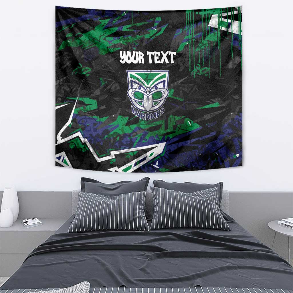 Personalized New Zealand Warriors Tapestry Graffiti Grunge Abstract Urban Street Style Design