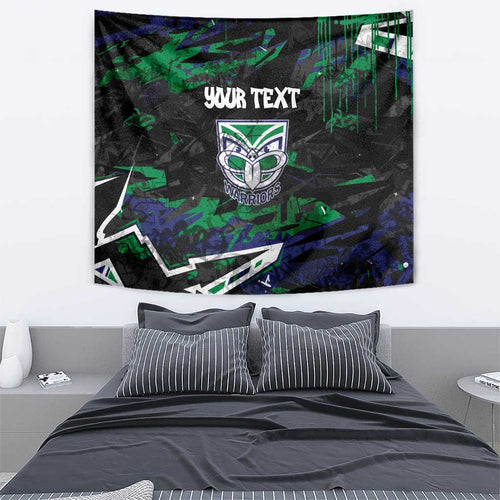 Personalized New Zealand Warriors Tapestry Graffiti Grunge Abstract Urban Street Style Design