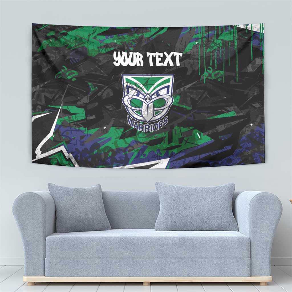 Personalized New Zealand Warriors Tapestry Graffiti Grunge Abstract Urban Street Style Design
