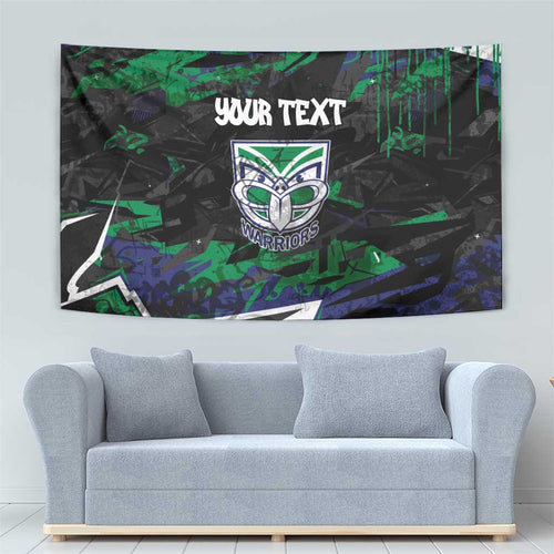 Personalized New Zealand Warriors Tapestry Graffiti Grunge Abstract Urban Street Style Design