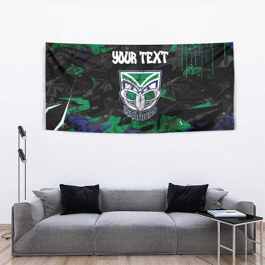 Personalized New Zealand Warriors Tapestry Graffiti Grunge Abstract Urban Street Style Design