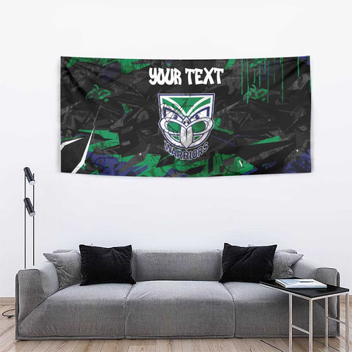 Personalized New Zealand Warriors Tapestry Graffiti Grunge Abstract Urban Street Style Design