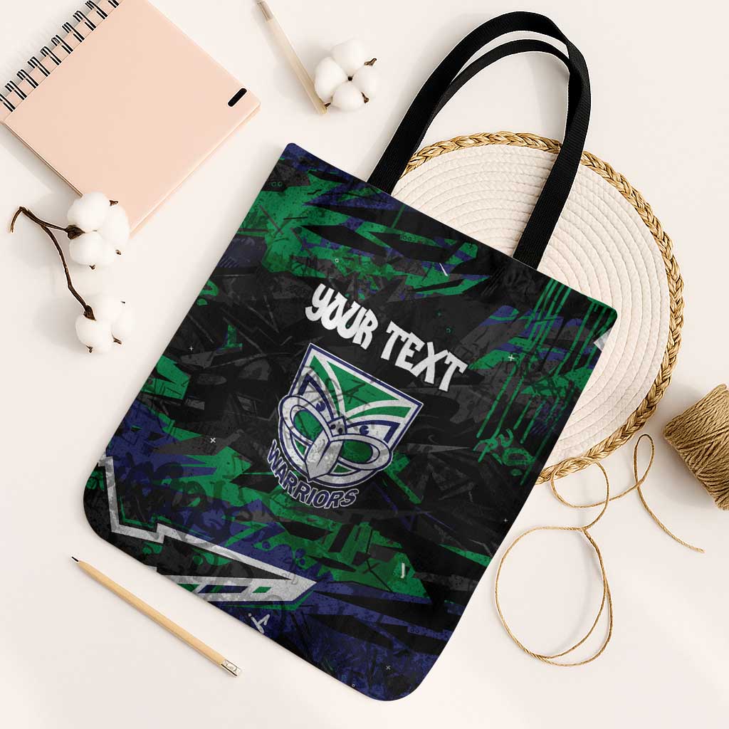 Personalized New Zealand Warriors Tote Bag Graffiti Grunge Abstract Urban Street Style Design