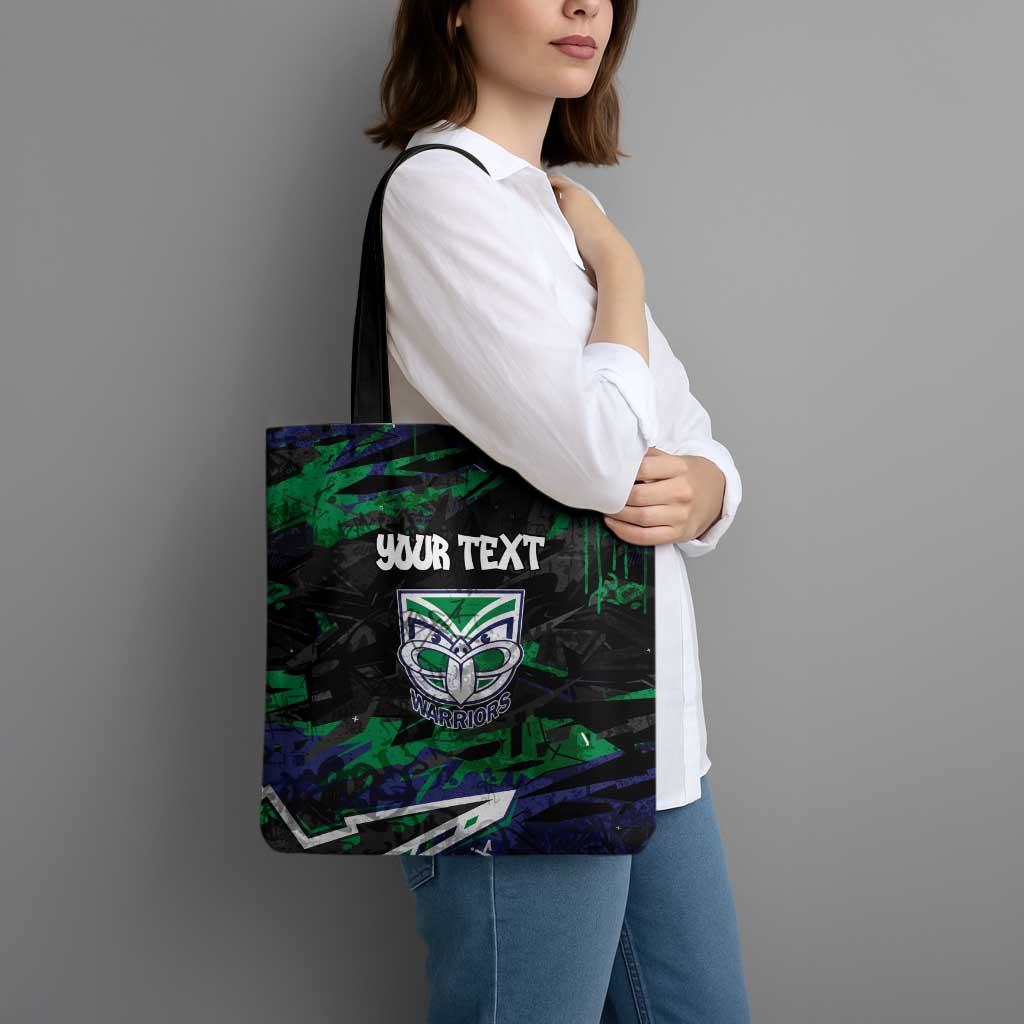 Personalized New Zealand Warriors Tote Bag Graffiti Grunge Abstract Urban Street Style Design