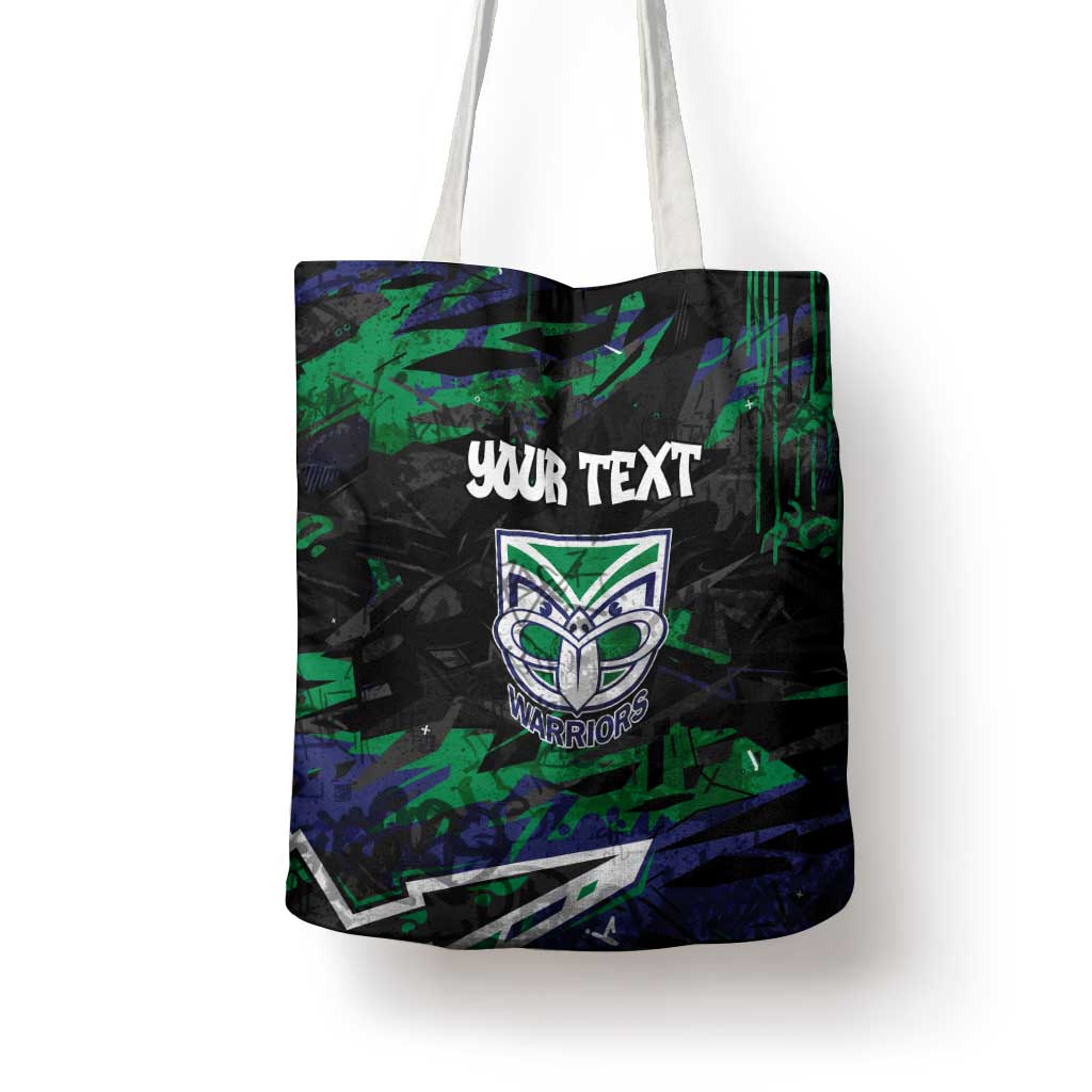 Personalized New Zealand Warriors Tote Bag Graffiti Grunge Abstract Urban Street Style Design
