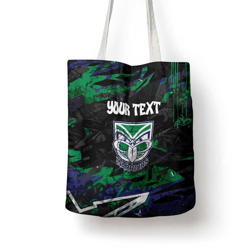 Personalized New Zealand Warriors Tote Bag Graffiti Grunge Abstract Urban Street Style Design