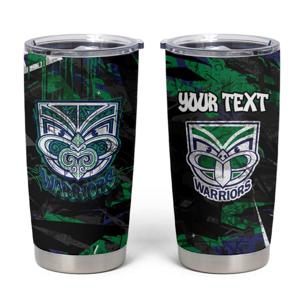 Personalized New Zealand Warriors Tumbler Cup Graffiti Grunge Abstract Urban Street Style Design