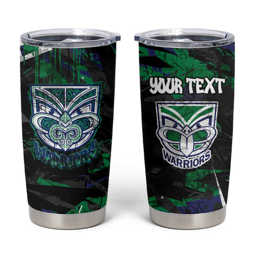 Personalized New Zealand Warriors Tumbler Cup Graffiti Grunge Abstract Urban Street Style Design