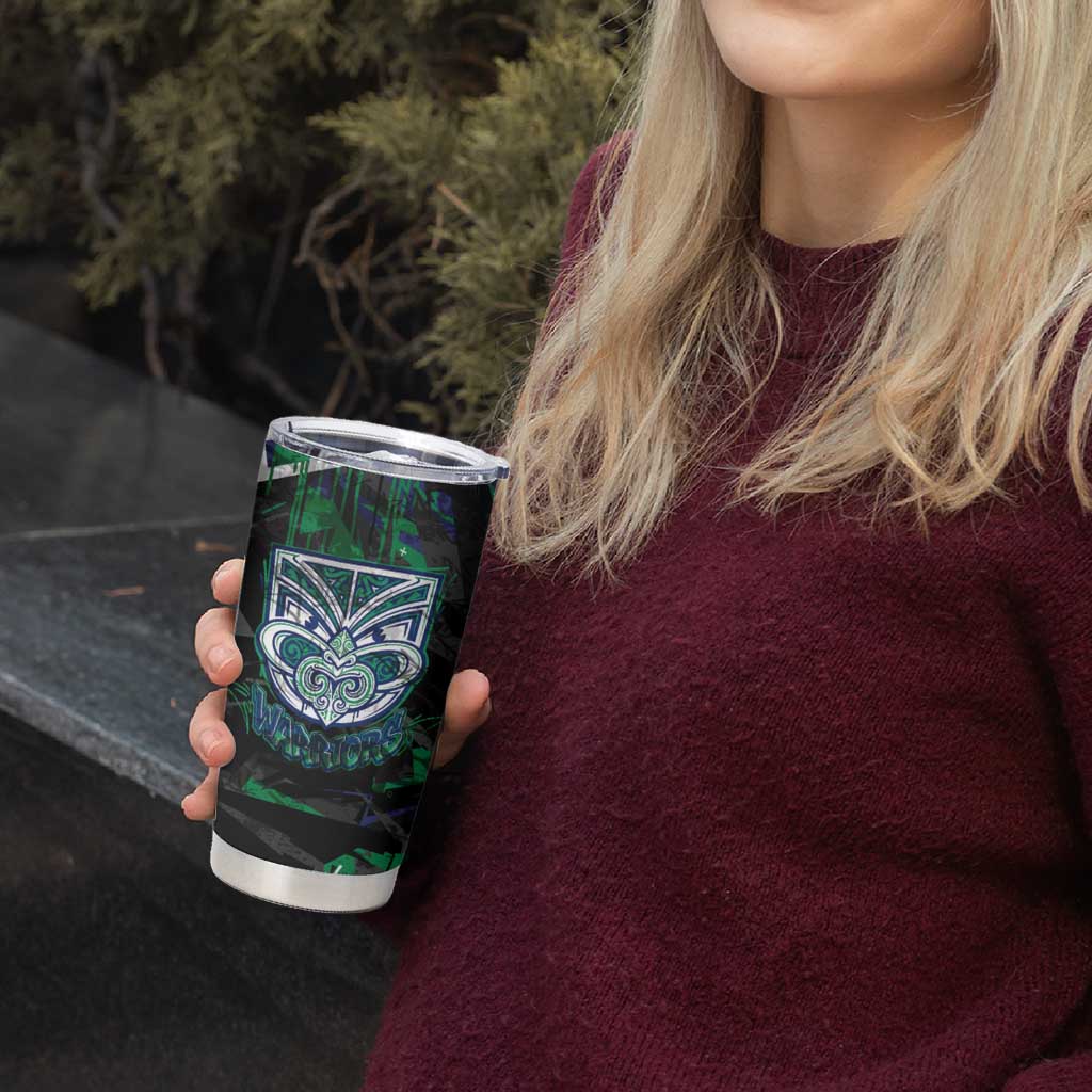 Personalized New Zealand Warriors Tumbler Cup Graffiti Grunge Abstract Urban Street Style Design