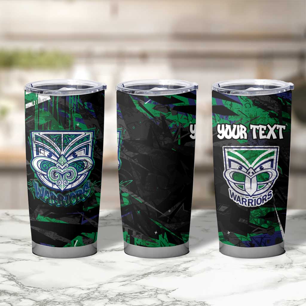 Personalized New Zealand Warriors Tumbler Cup Graffiti Grunge Abstract Urban Street Style Design