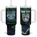 Personalized New Zealand Warriors Tumbler With Handle Graffiti Grunge Abstract Urban Street Style Design