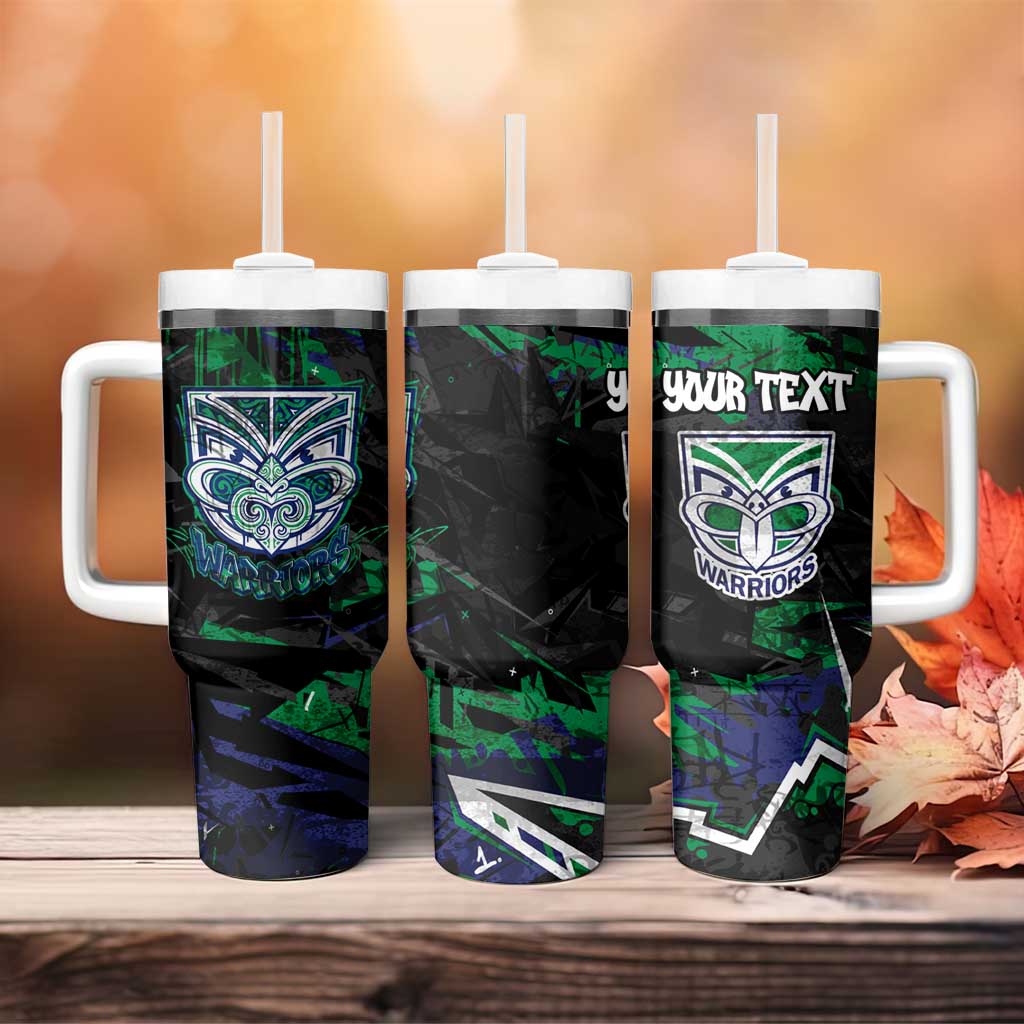 Personalized New Zealand Warriors Tumbler With Handle Graffiti Grunge Abstract Urban Street Style Design