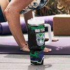 Personalized New Zealand Warriors Tumbler With Handle Graffiti Grunge Abstract Urban Street Style Design