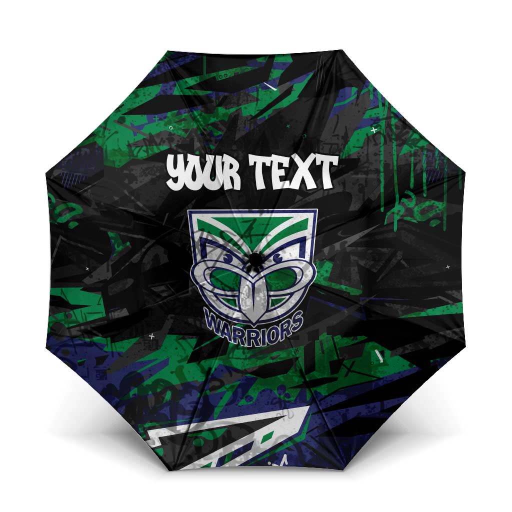 Personalized New Zealand Warriors Umbrella Graffiti Grunge Abstract Urban Street Style Design