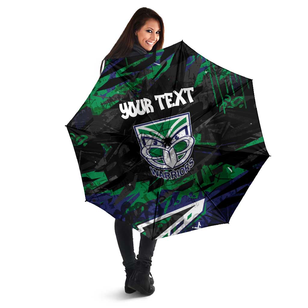 Personalized New Zealand Warriors Umbrella Graffiti Grunge Abstract Urban Street Style Design