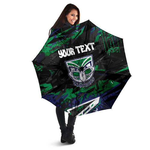 Personalized New Zealand Warriors Umbrella Graffiti Grunge Abstract Urban Street Style Design
