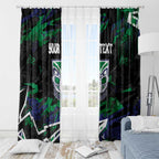 Personalized New Zealand Warriors Window Curtain Graffiti Grunge Abstract Urban Street Style Design