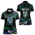 Personalized New Zealand Warriors Women Polo Shirt Graffiti Grunge Abstract Urban Street Style Design