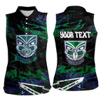 Personalized New Zealand Warriors Women Sleeveless Polo Shirt Graffiti Grunge Abstract Urban Street Style Design