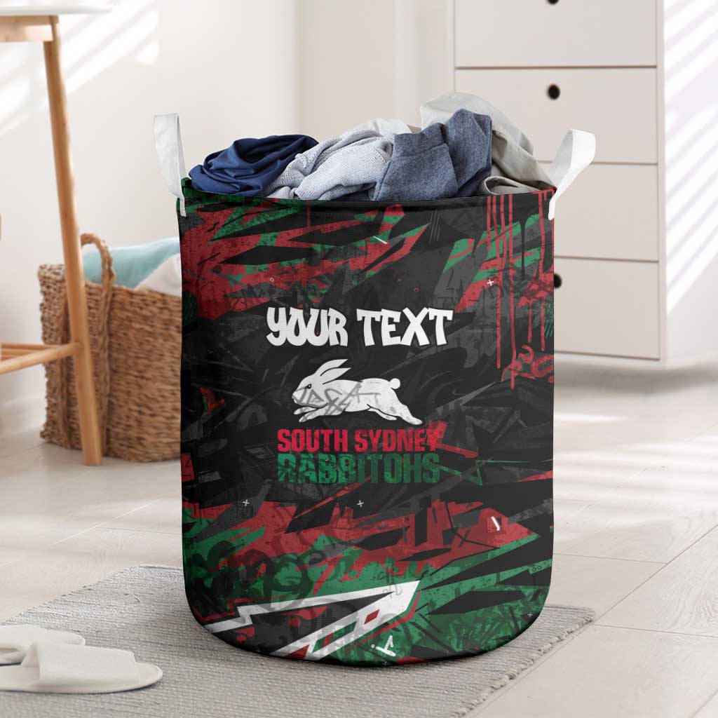 Personalized South Sydney Rabbitohs Laundry Basket Graffiti Grunge Abstract Urban Street Style Design