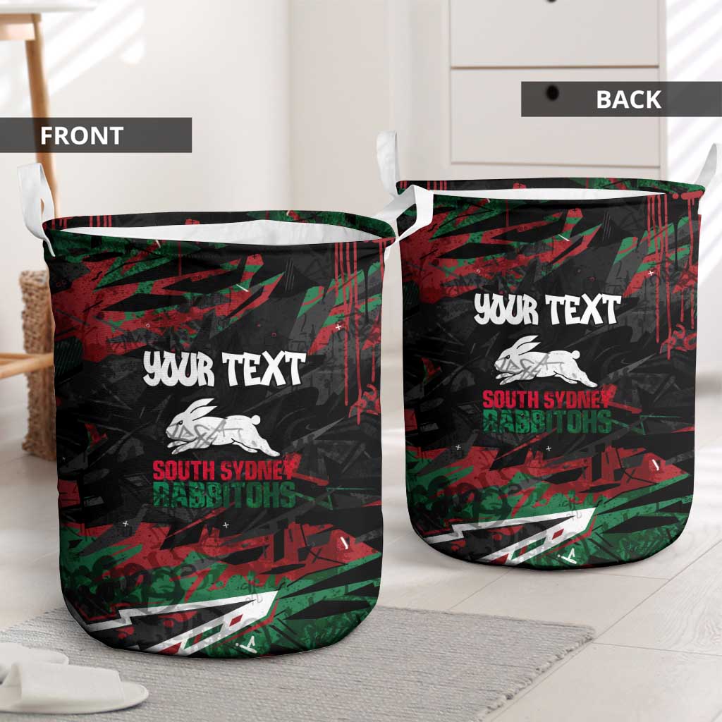 Personalized South Sydney Rabbitohs Laundry Basket Graffiti Grunge Abstract Urban Street Style Design