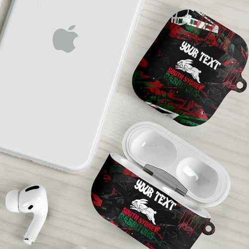 Personalized South Sydney Rabbitohs AirPods Case Graffiti Grunge Abstract Urban Street Style Design
