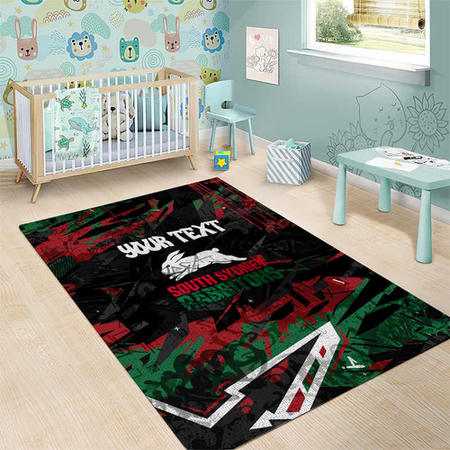 Personalized South Sydney Rabbitohs Area Rug Graffiti Grunge Abstract Urban Street Style Design