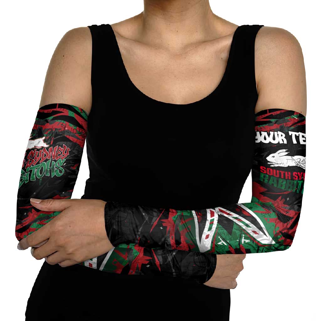 Personalized South Sydney Rabbitohs Arm Sleeves Graffiti Grunge Abstract Urban Street Style Design