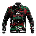 Personalized South Sydney Rabbitohs Baseball Jacket Graffiti Grunge Abstract Urban Street Style Design