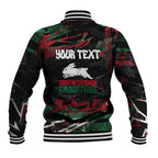 Personalized South Sydney Rabbitohs Baseball Jacket Graffiti Grunge Abstract Urban Street Style Design