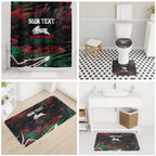 Personalized South Sydney Rabbitohs Bathroom Set Graffiti Grunge Abstract Urban Street Style Design