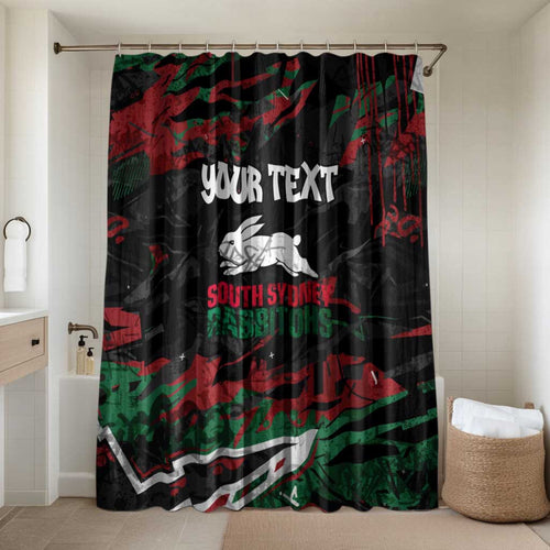 Personalized South Sydney Rabbitohs Bathroom Set Graffiti Grunge Abstract Urban Street Style Design